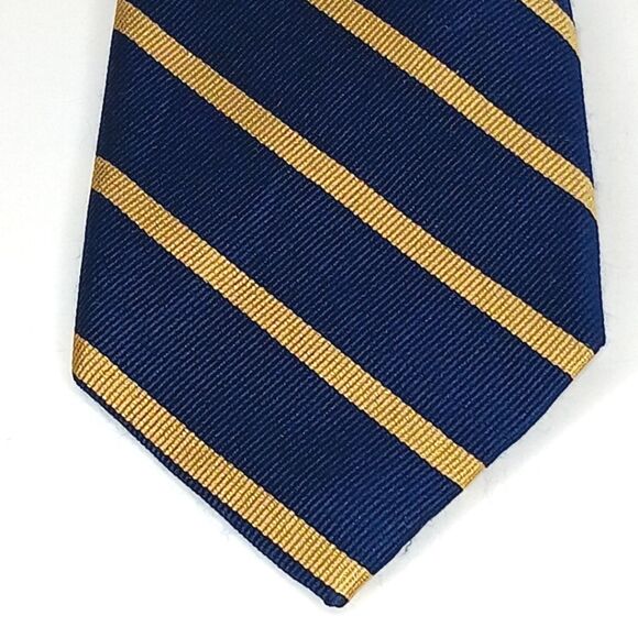 JOS. A. BANK Men’s Navy Gold Stripe Silk Tie Executive Classic Office - Picture 3 of 7